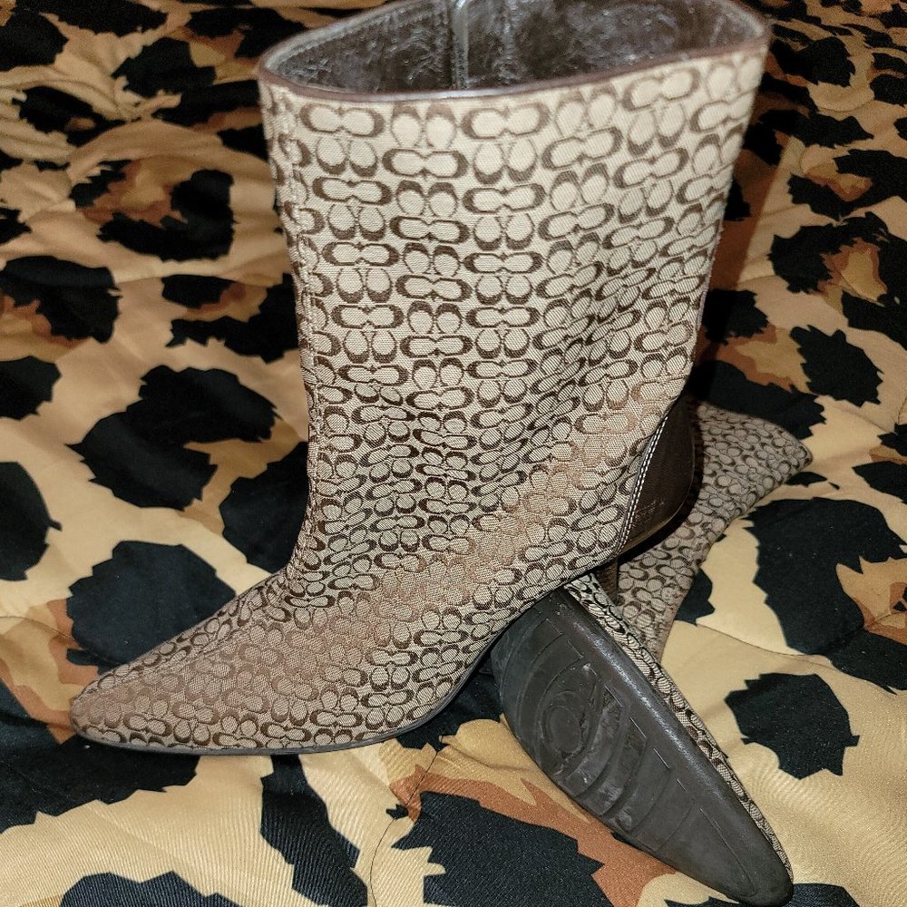 Coach Pointed Toe Mid-Calf Boot